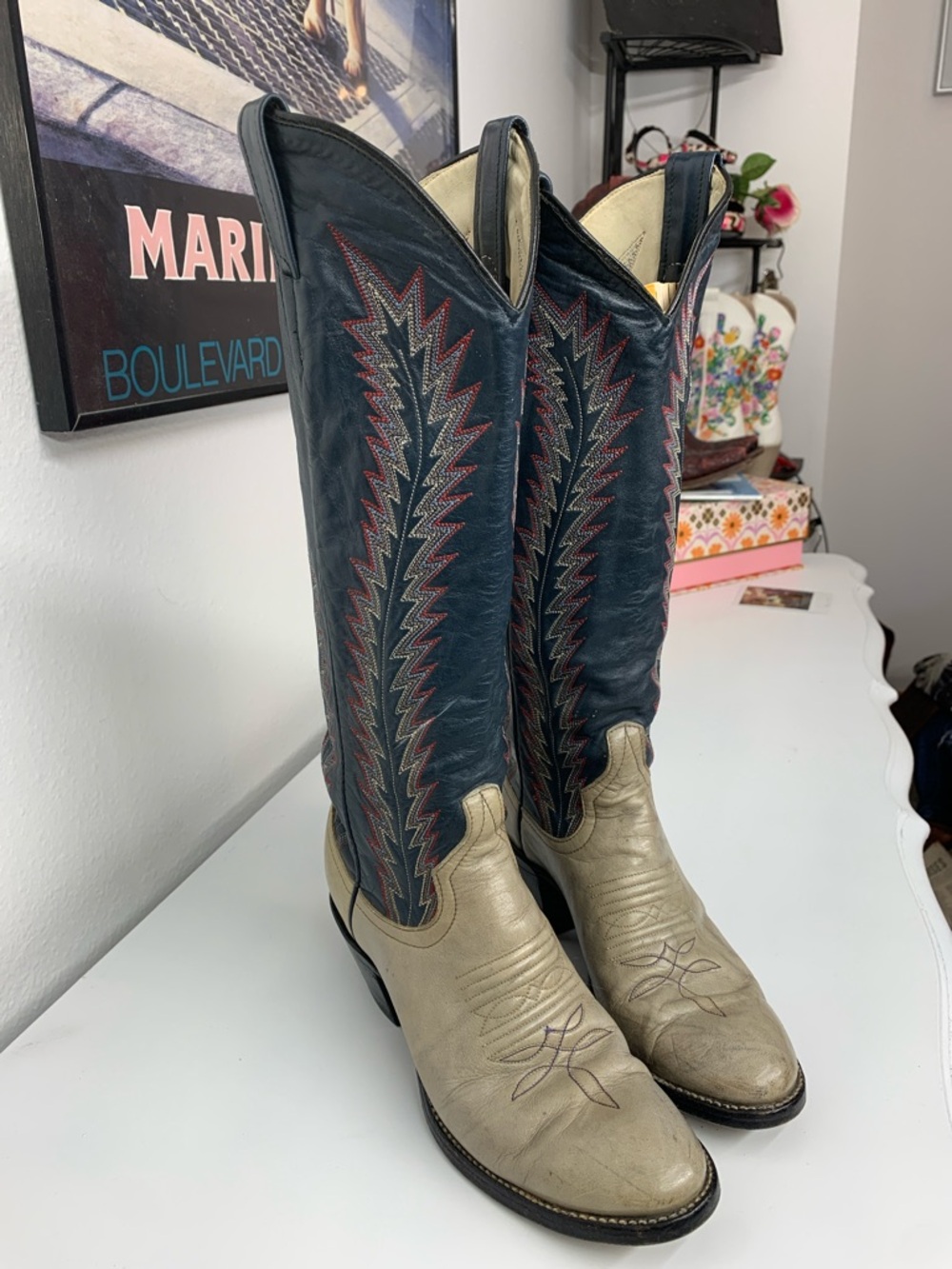 Two-Tone Vintage Western Boots